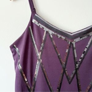 Vanity Purple Sequin 00s Y2K Tank